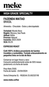 MEKE SPECIALTY Brasil Fazenda Matao