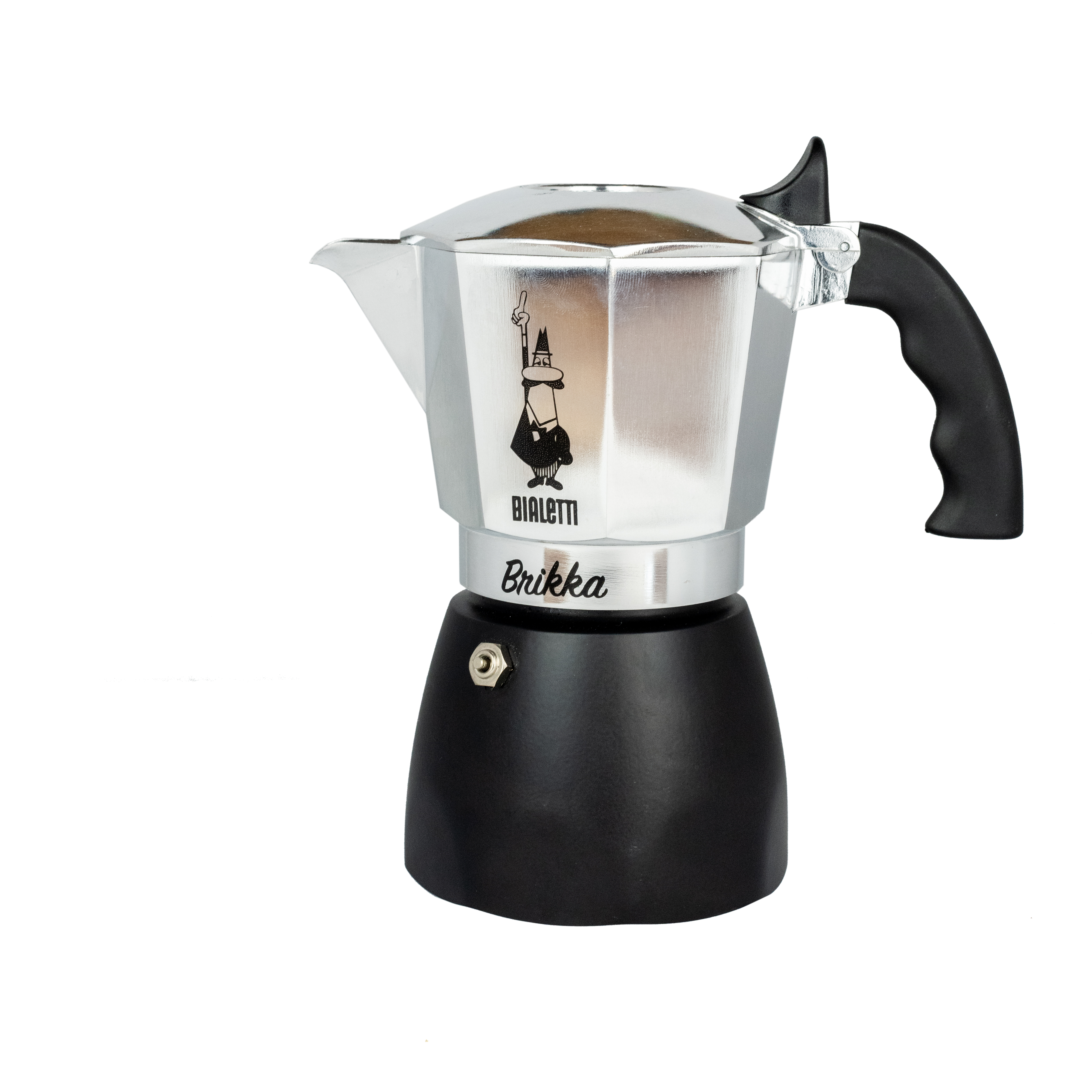Bialetti - Nuevo Brikka, Moka Pot, 4 Tazas (5,7 Oz), Aluminio y Negro &  Tarro de Café Inteligente: Hecho en Vidrio para preservar el aroma del café  
